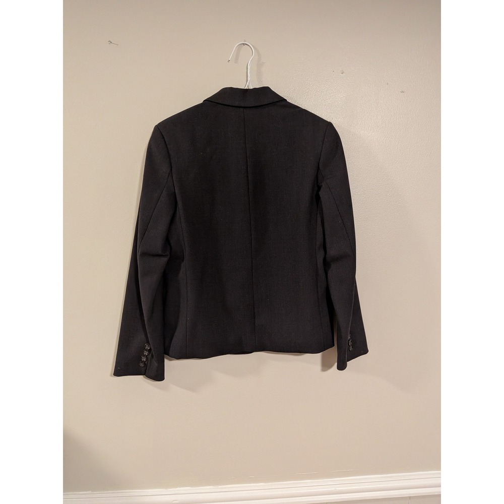 Banana Republic Pant Suit Womens 4/2 Black Wool Blend Made in Italy Stretch - Picture 3 of 11